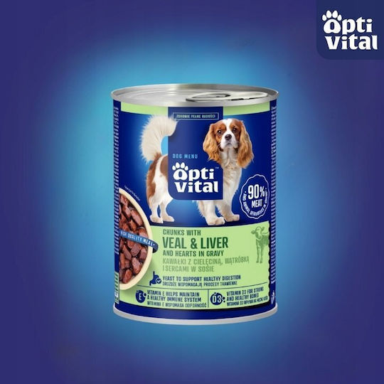 Triton Wet Dog Food in Cans with Poultry Liver and Calf 415gr