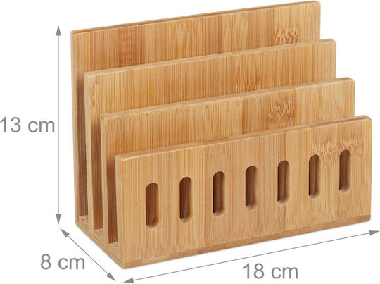 Relaxdays Document Holder 3 Positions Bamboo 13 X 18 X 8 Cm Natural 10031596