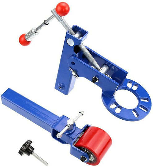 Dispozitiv Reparare Aripă Auto cu Braț Extensibil 2 Niveluri de Înclinare la Butuc Reglare Unghi 90 de Grade Albastru 65 X 26-29 Cm