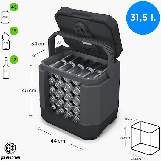 Peme Trip Φορητό Ψυγείο 31.5lt Γκρι
