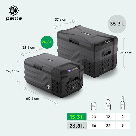 Peme Quest 15 Portable Fridge 15.3L Gray