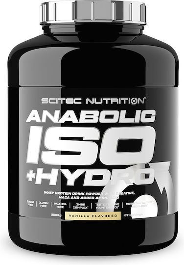 Scitec Nutrition Anabolic Iso+hydro 2000g Chocolate & Katerelos Fitness Sports Towel 100x50cm Black Red & Scitec Nutrition Shaker 700ml Red Custom Bundle
