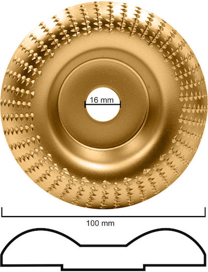 Set 3 Wood Processing Discs Zola Concave Flat Conical Model 100 Mm Disc Diameter 15000 Rpm Gold