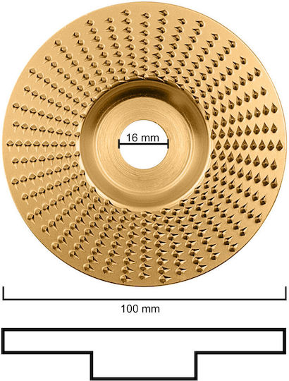 Set 3 Wood Processing Discs Zola Concave Flat Conical Model 100 Mm Disc Diameter 15000 Rpm Gold
