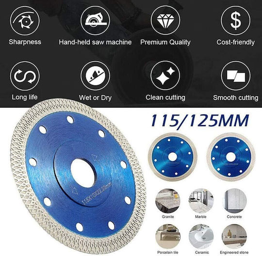 Diamond Schleifscheibe Zola Keramikfliesen Gresie Sinterscheibe Durchmesser 125 Mm 12200 Rpm Blau