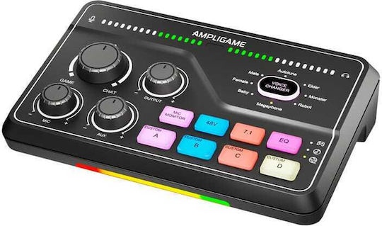 Fifine Stream Audio Controller Gaming Mixer SC8 RGB for PC