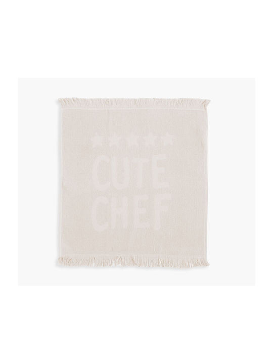 Nef-Nef Homeware Bamb.cute Chef Чаена Кърпа от 100% Памук в Екрю Цвят 50x50см