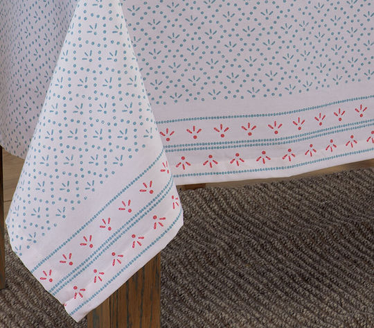 Nef-Nef Homeware Tablecloth Ishmar Blue Ecru/Aqua 140x240cm