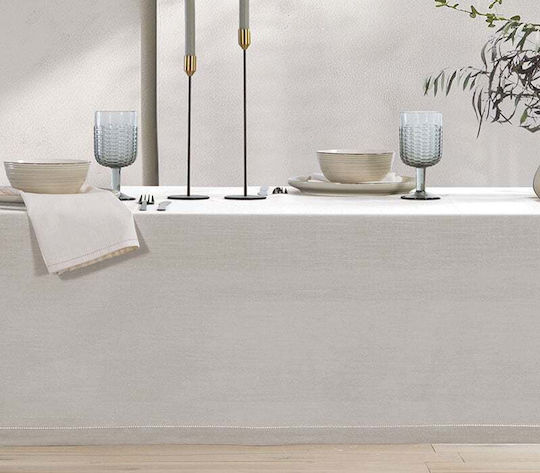 Nef-Nef Homeware Baumwoll-Tischtuch Steady Hellgrau 180x180cm