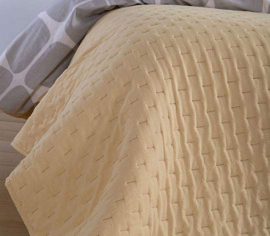 Nef-Nef Homeware Adelle Cuvertură Pat Dublu Microfibra Galben Unt 230x240cm