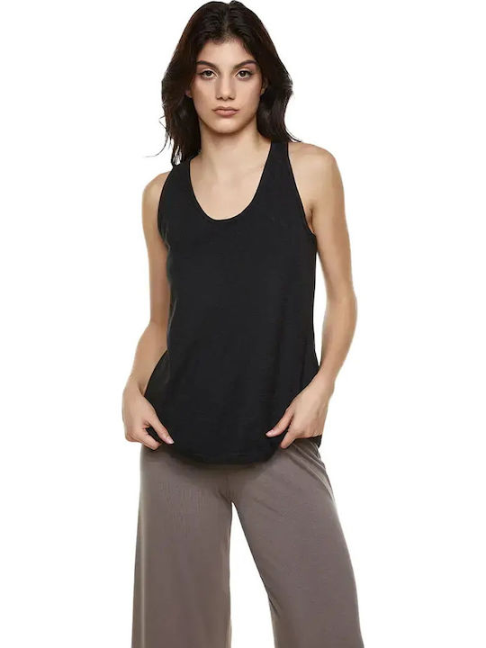 Women's Cotton Sleeveless Black Blouse