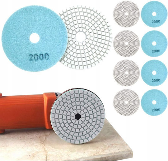 Set 10 Discuri De Șlefuire Cu Diamant Zola 80 Mm Diametru Granulație 2000 Prindere Velcro Plăci Piatra Ceramică Marmură Plăci De Acoperiș Teracotă Utilizare Uscată Și Umidă Alb