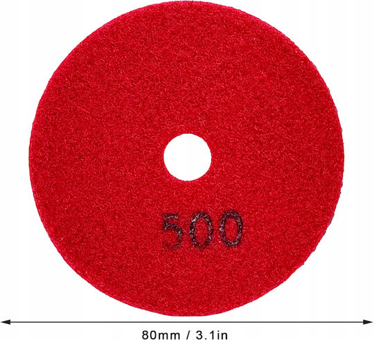 Set 10 Discuri Diamantate De Șlefuire Polizare Zola 80 Mm Diametru 500 Granulație Fixare Velcro Plăci Piatră Ceramică Marmură Plăci Acoperiș Teracotă Utilizare Uscată Și Umedă Roșii