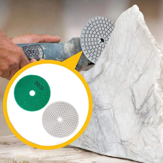 Set 10 Discuri De Șlefuire Diamantate De Polizare Zola 80 Mm Diametru 1000 Granulație Prindere Velcro Plăci Piatra Ceramică Marmură Țiglă Acoperiș Teracotă Utilizare Uscată Și Umedă Verde