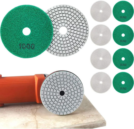Set 10 Discuri De Șlefuire Diamantate De Polizare Zola 80 Mm Diametru 1000 Granulație Prindere Velcro Plăci Piatra Ceramică Marmură Țiglă Acoperiș Teracotă Utilizare Uscată Și Umedă Verde