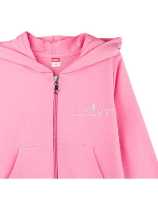 Kids Cardigan Cotton with Hood Pink