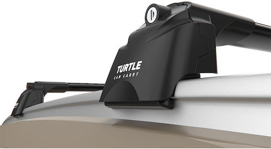 Turtle Roof Bars Aluminum Air2 (with Roof Rack Legs and Lock) Black