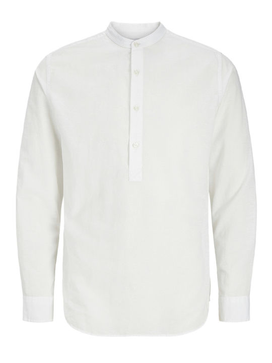 Long Sleeve Linen Shirt White