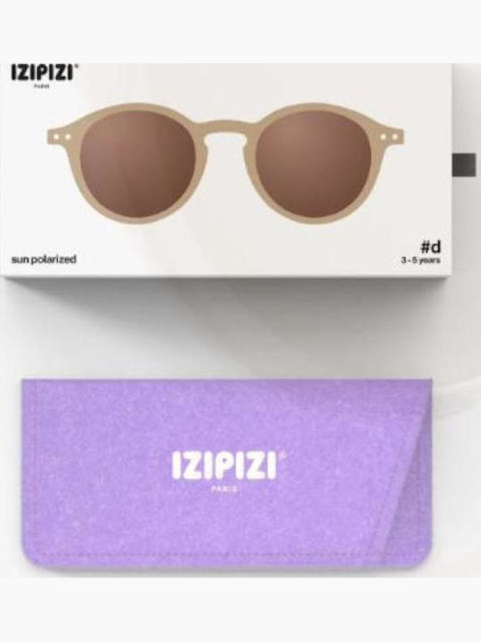Izipizi #d Στρογγυλά Παιδικά Γυαλιά Ηλίου με Polarized Φακό Καφέ για 3-5 Ετών