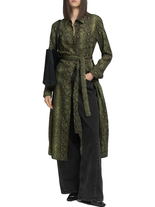 Midi Σεμιζιέ Φόρεμα Black/green