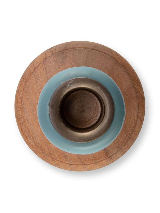 PiP Studio Wooden Candle Holder In Blue Colour 13x25cm
