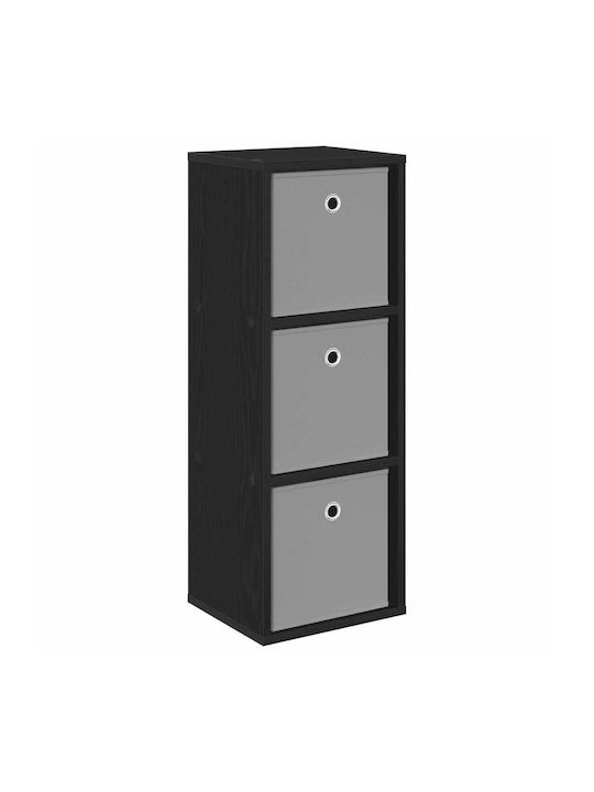 Wooden Sideboard with Drawers Black Beech 30.5x27x84.5cm