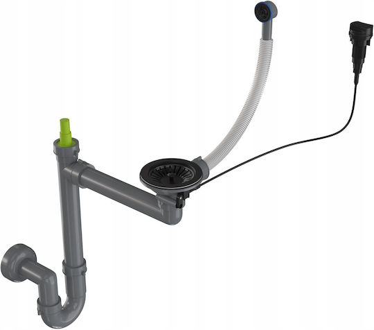 Pyramis Undermount Kitchen Sink from Liquid Granite with Faucet M79xW50cm Black