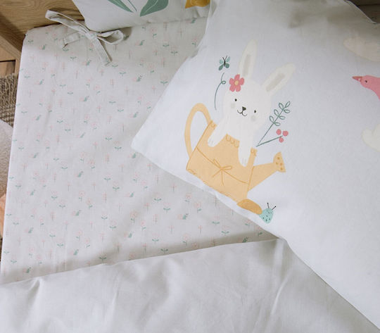Nef-Nef Homeware Сет Бебешки Чаршафи За Кошара Памучни Pic Nic Together Тюркоаз 120x170см