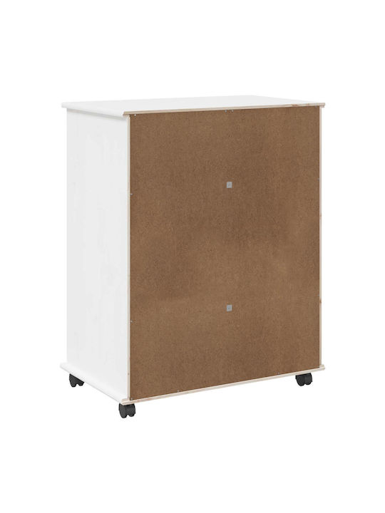 Kommode Schlafzimmer aus Massivholz mit 5 Schubladen Weiß 63.5x39x79cm