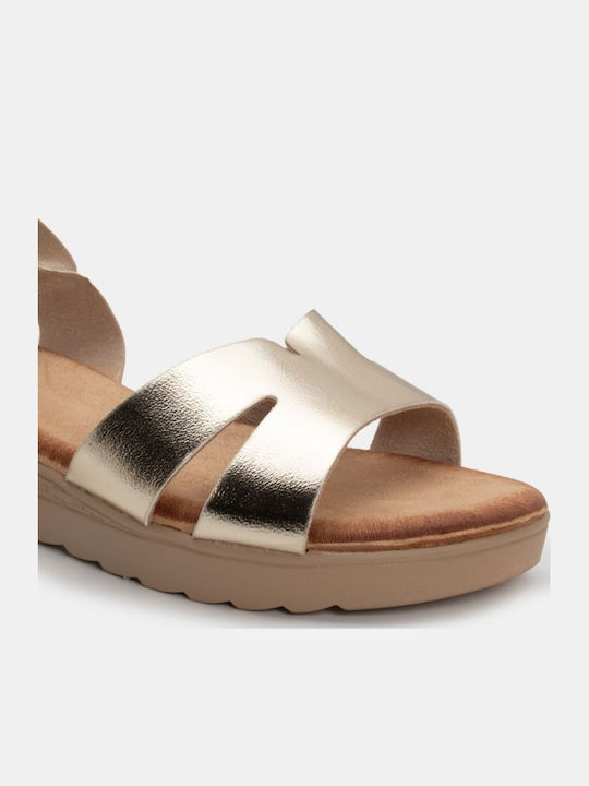 Γυναικεία Σανδάλια Flatforms Χρυσά