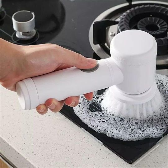 Perie Electrică Universală Curățare Zola 4 Capete Interșchimbabile Încărcare Usb Suport Inclus Abs Alb