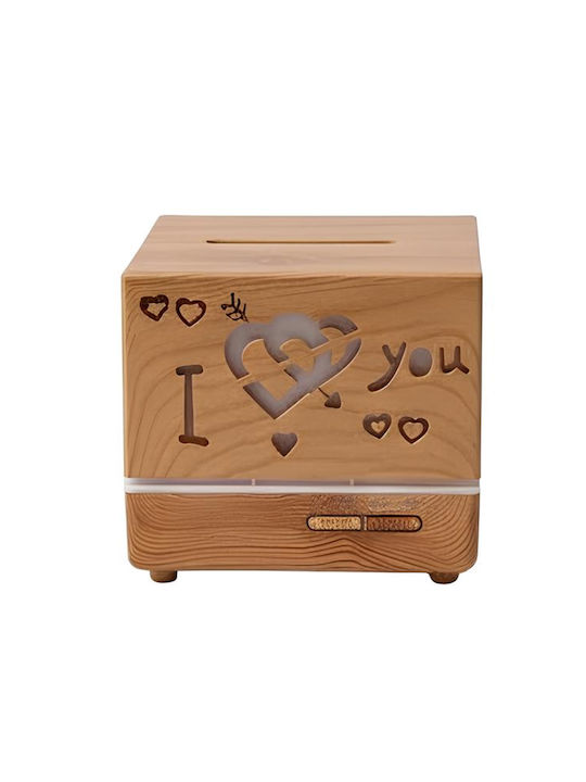 Avizar Ultrasonic Aroma Diffuser 500 Ml 360° Rotating Wood Effect Brown