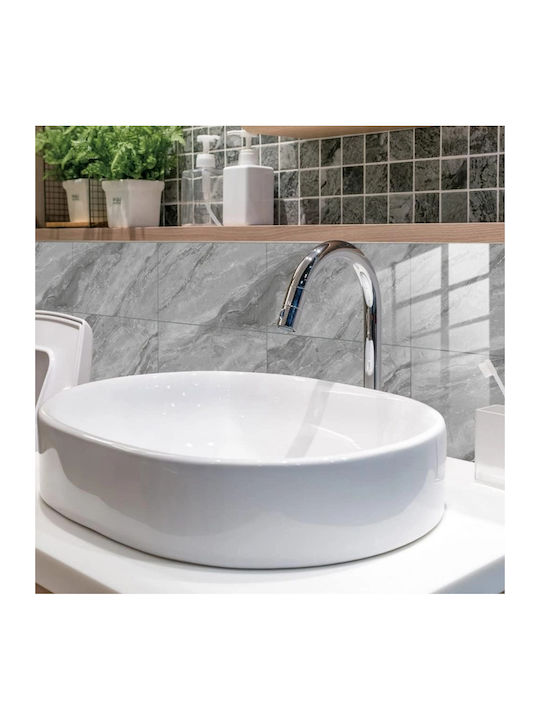 Set 16 Self-adhesive Tiles Marble Pattern Tile Imitation Sticker Waterproof 30x15 Cm Gray