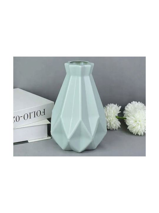 Vază Decorativă Din Plastic Verde 14x14xÎnălțime 20cm