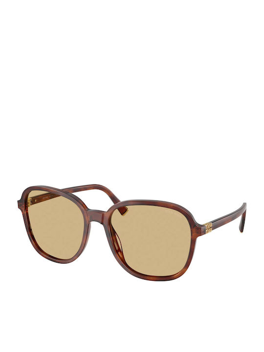 Miu Miu Unisex Γυαλιά Ηλίου με Καφέ Ταρταρούγα Κοκκάλινο Σκελετό και Καφέ Φακό MU B01S 26E10R