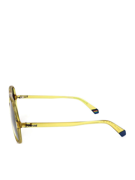 Polaroid Unisex Sonnenbrille mit Gelb Kunststoff Gestell und Blau Linse PLD6217/S 40G/Le