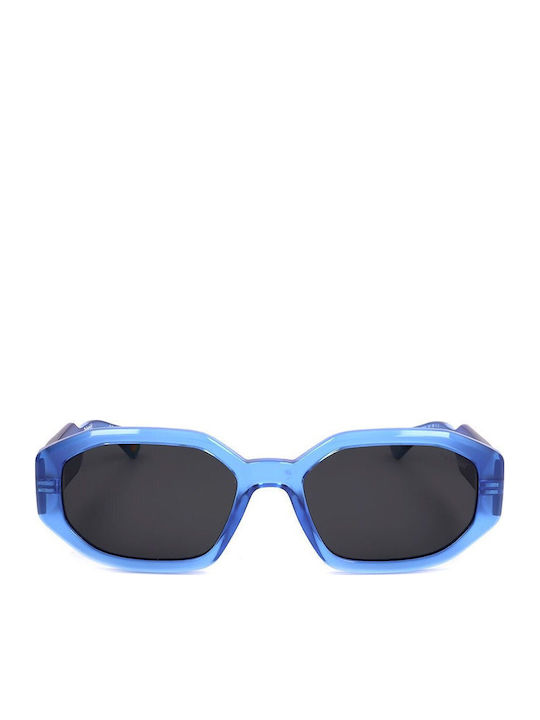 Polaroid Women's Sunglasses with Blue Plastic Frame and Gray Polarized Lens PLD6189/S MVU/M9