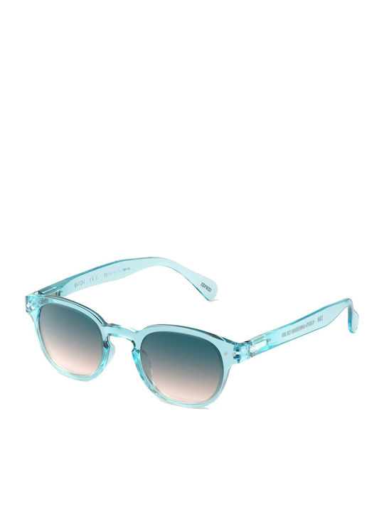 Izipizi Unisex Sunglasses with Blue Frame and Blue Gradient Polarized Mirror Lens