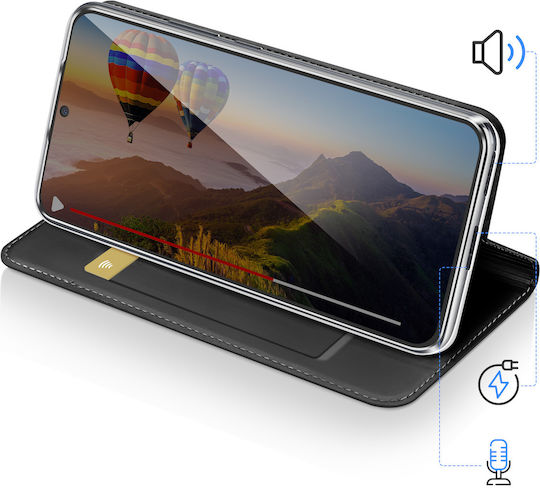 Dux Ducis Flip Case Honor Magic 8 Lite Card Holder Skin Pro Series Black