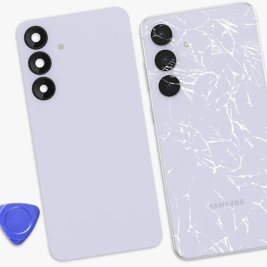 Clappio Compatible Battery Cover Galaxy S25 Fe Built-in Adhesive Light Blue