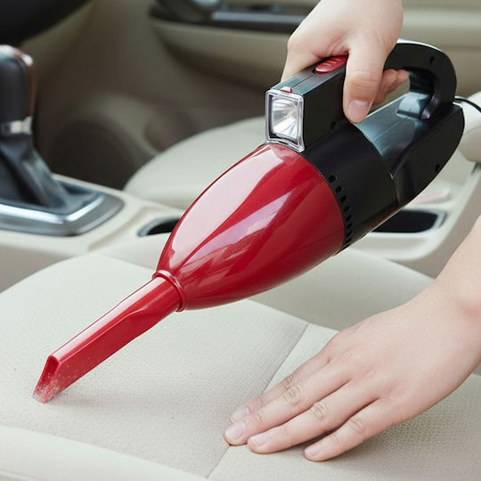 Avizar 90w Corded Car Vacuum Cleaner Led Light Compact Accessories Black Red