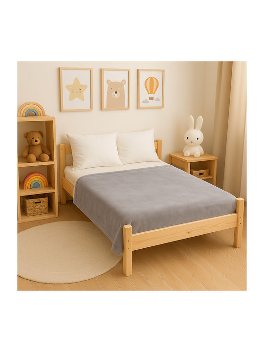 Κουβέρτα Γούνινη Μονή 150x200εκ. Light Gray/white