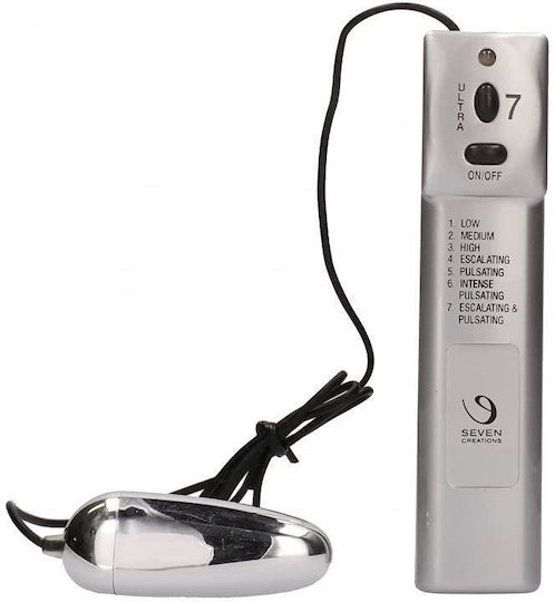 Seven Creations Vector Vibratory Egg Mini Δονητής Egg 6.5cm Silver