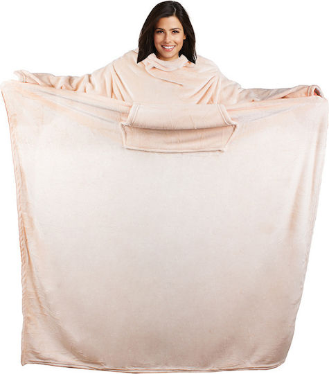 Blanket with Sleeves 140x200cm Cream