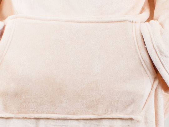Blanket with Sleeves 140x200cm Cream