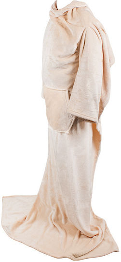 Blanket with Sleeves 140x200cm Cream