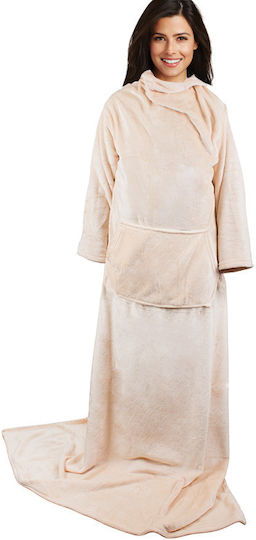 Blanket with Sleeves 140x200cm Cream