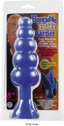 Nanma Bendable Butt Rattler Πρωκτικό Dildo Blue 20cm
