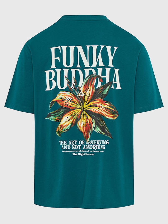 Funky Buddha T-shirt Πετρόλ Funky Buddha T-shirt Πετρόλ