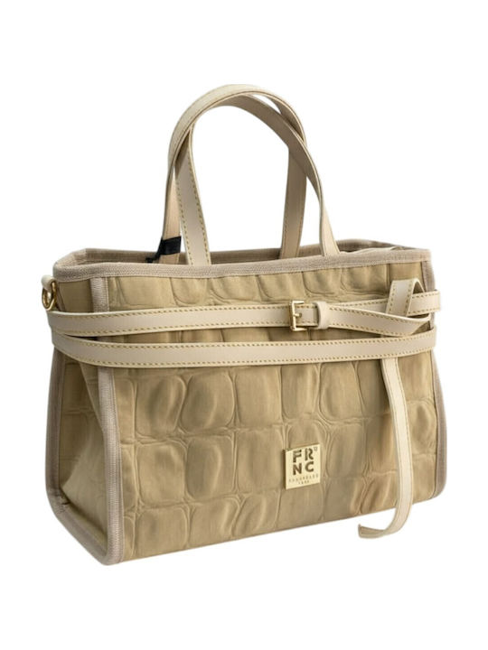 Damentasche Shopper Krokodilmuster Beige